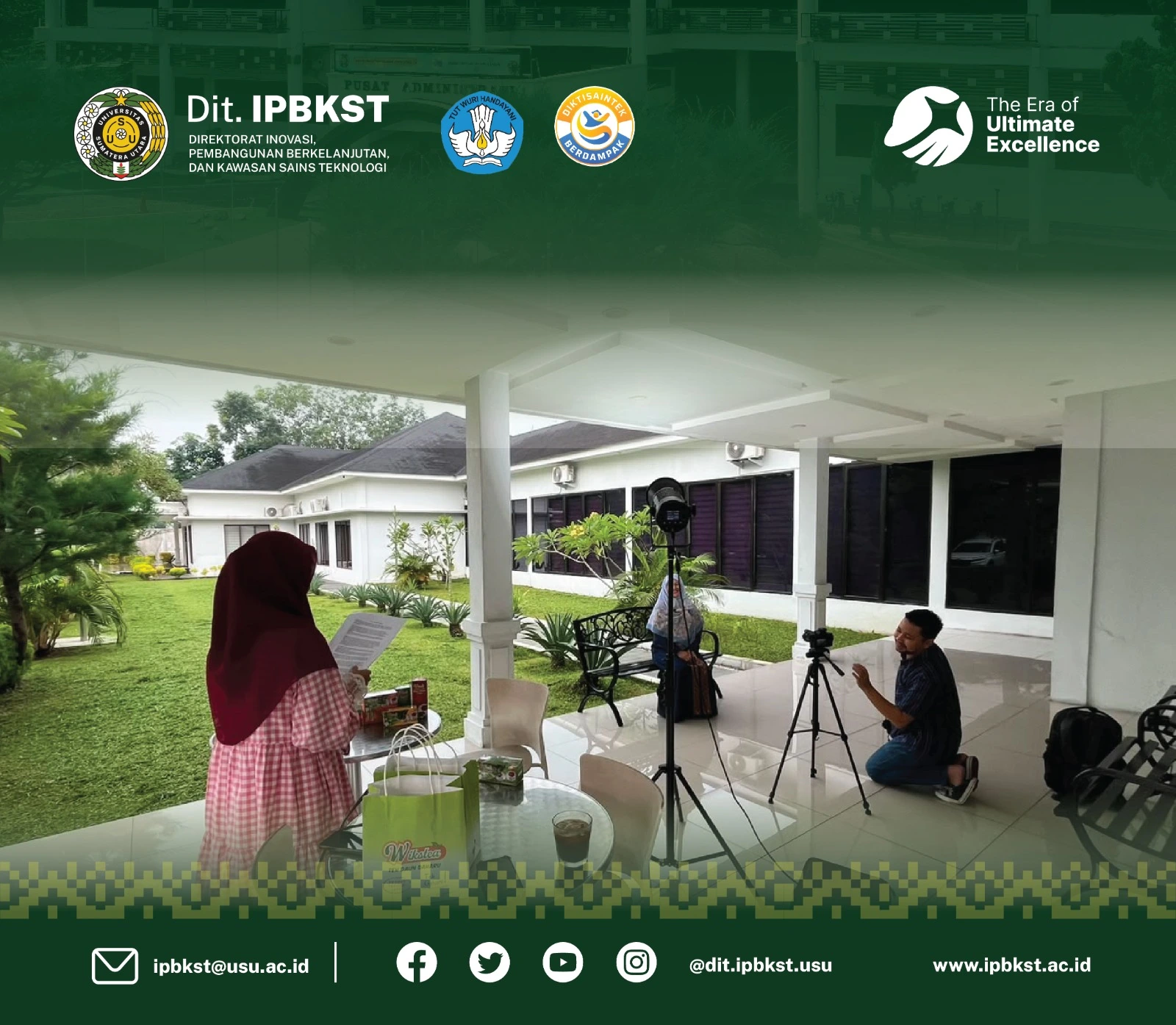 Dit. IPBKST USU dan Humas USU Laksanakan Pengambilan Video Profil Produk Inovasi Wikstea dan Annrich